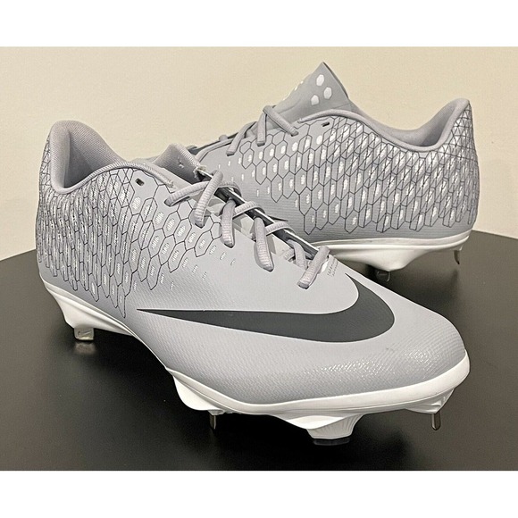 Men\'s 14 Nike Lunar Vapor Ultrafly Elite 2 Metal Baseball Cleats Grey AO7946-002